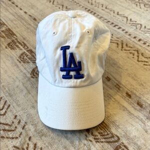 White and Blue Dodgers Adjustable Baseball Hat